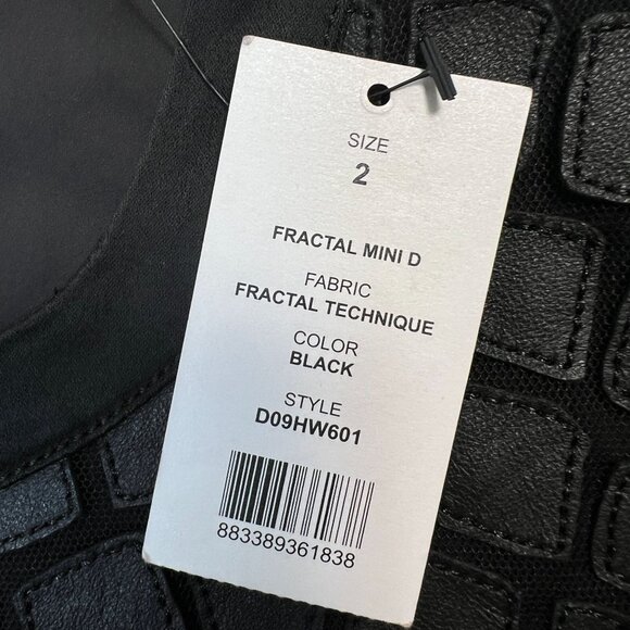 NWT Helmut Lang Fractal Mini Dress Faux Leather Leopard Satin Black Shift  2 - Picture 13 of 15